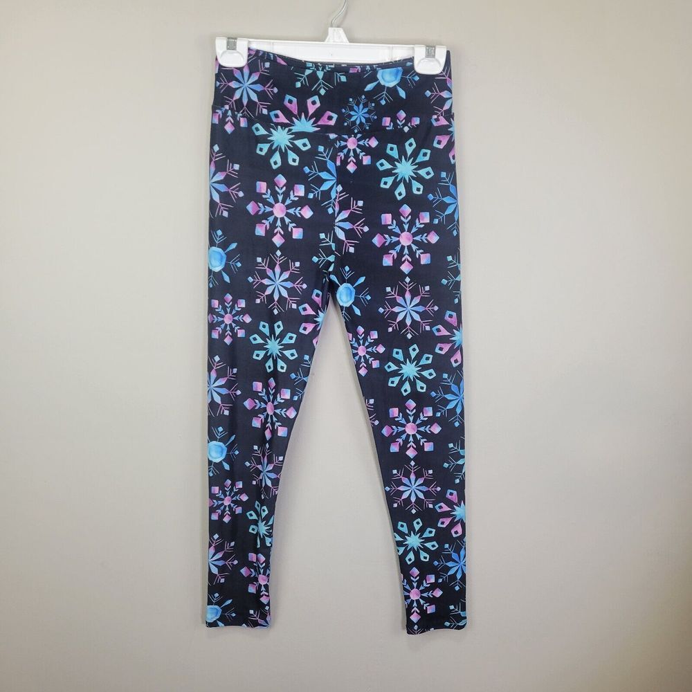 JAAM Pastel Oversized Snowflake Print Polyester Spandex Ankle Leggings One Size